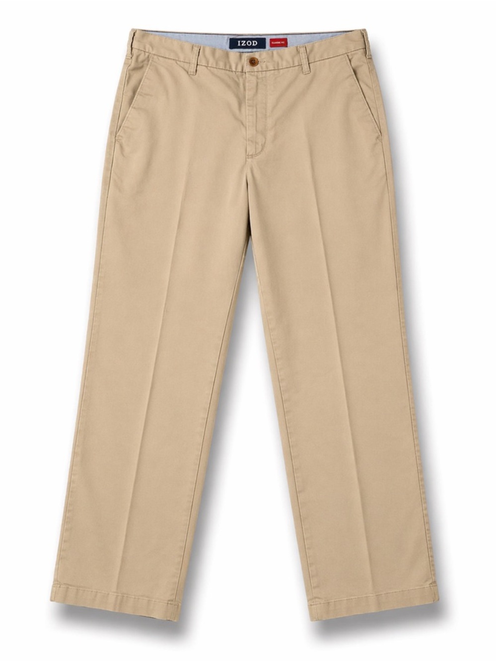 Men's Khaki Straight-Leg Chino Pants 38x30 Classic Fit Tan Casual Dress Pants